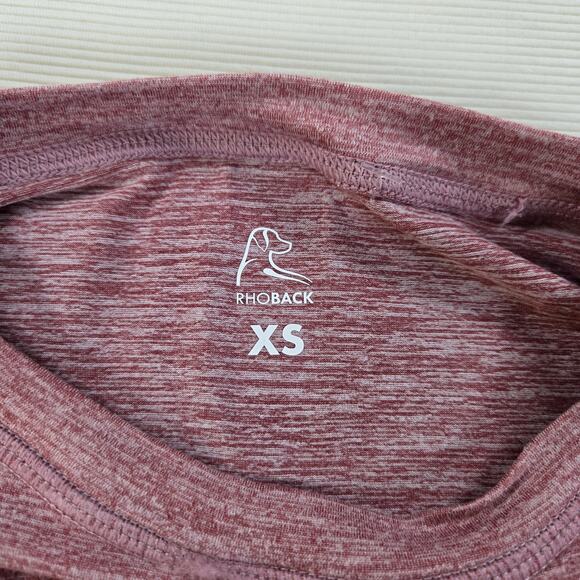 Rhoback Drift Performance Crop Short Sleeve Tee in Heather Red Women's Size XS - Picture 4 of 7